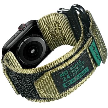 Imagem de Compatível com Apple Watch, pulseira de relógio para iWatch (série 10) de 46 mm, pulseira esportiva de nylon militar super resistente com design de laço