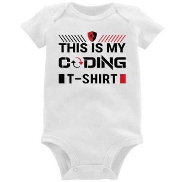 Imagem de Body Bebê This is my coding t-shirt - Foca na Moda, Branco, P
