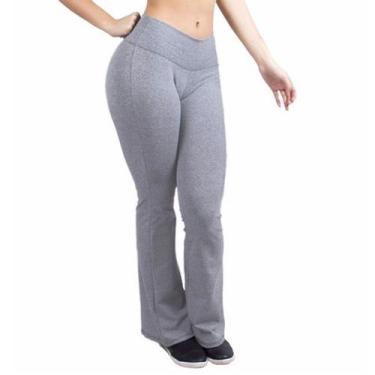 Imagem de Calça Bailarina Flare Suplex Cintura Alta - LMP Confecções, Cinza, P