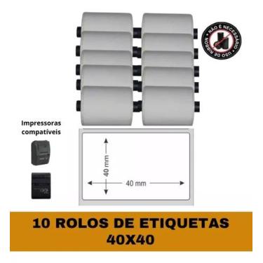 Imagem de Etiqueta Térmica Para Impressora Não Fiscal 40x40 - 10 Rolos - PERSONA