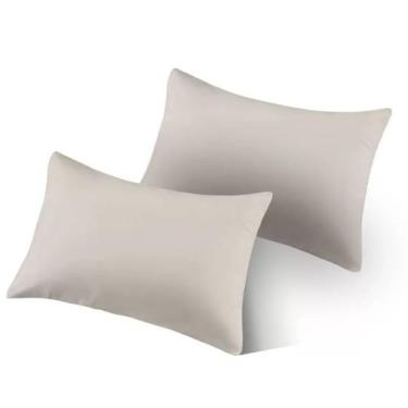 Imagem de Kit 2 fronhas Toque de seda 300 Fios liso 50x70cm Jolitex, Bege