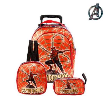 Imagem de Kit Mochila Infantil Rodinha Homem Aranha Spider Man - Mochilas