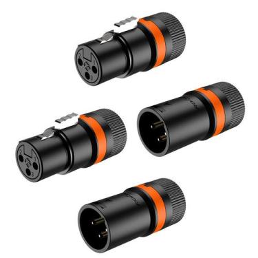 Imagem de Kit conector roxtone xlr femea macho rotativo lx3 2 pares