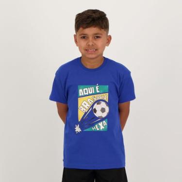 Imagem de Camisa Aqui é Brasil Infantil Azul - Licenciados, 8 ANOS