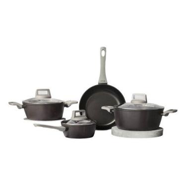 Imagem de Conjunto 4 Panelas Ceramica Antiaderente Soft Preta - Jomafe, Preto