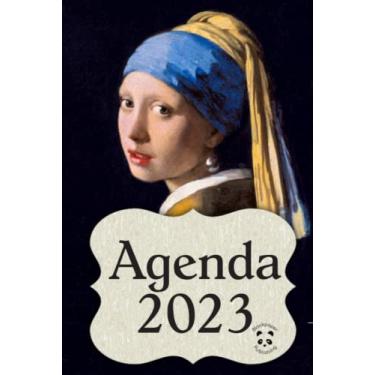Imagem de Agenda 2023 Jan Vermeer - La Ragazza con l'Orecchino di Perla: Planner settimanale A5 in carta crema con calendario annuale, tracker abitudini ... le note settimanali, pagine per i contatti