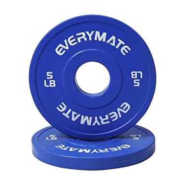 Imagem de EVERYMATE Placas de mudança de peso, placa fracionária de 2,3 kg, placas olímpicas para treinamento cruzado e levantamento de peso olímpico, conjunto de placas de peso de 2,3 kg