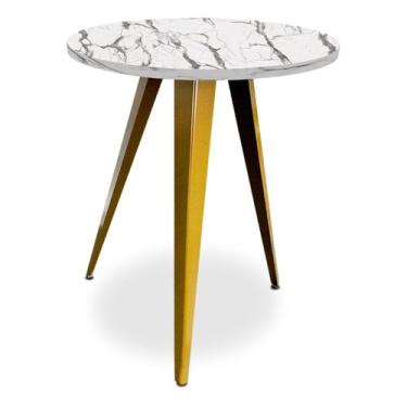 Imagem de Mesa De Canto Alta Ornes - Dourado/vulcano