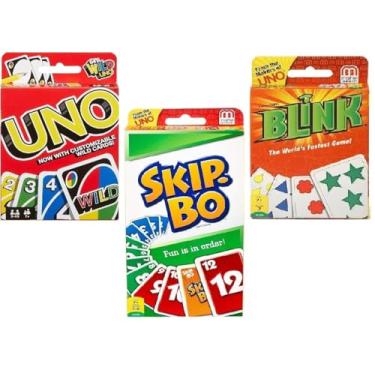 Imagem de Mattel Uno, Blink and Skip-Bo Card Game, Combo Pack of 3