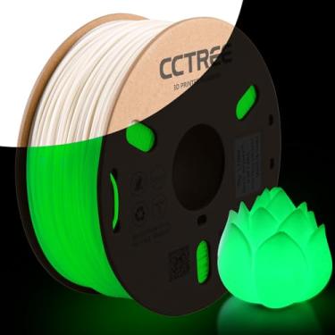 Imagem de CCTREE Impressora 3D brilha no escuro filamento tpu 1,75 mm, tpu de dureza shore 95a, tpu de filamento macio flexível, precisão dimensional +/- 0,03 mm, carretel de 1 kg (2,2 lbs), brilho ve