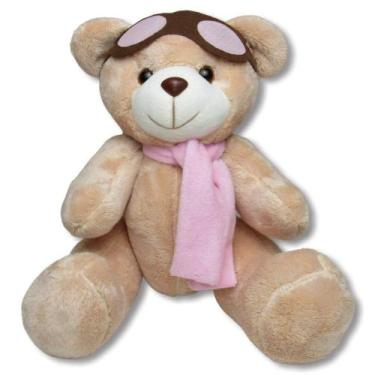 Imagem de Urso para Nicho Aviador Caramelo com Rosa M - Gulu