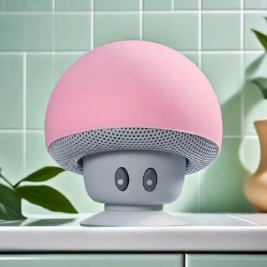 Imagem de Alto-falante Bluetooth sem Fio com Ventosa, Cogumelo na cor Rosa