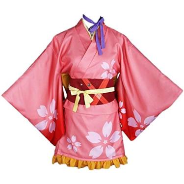 Imagem de Kabaneri da Fortaleza de Ferro Kotetsujo no Kabaneri Mumei Cosplay Fantasia Quimono Uniforme Halloween Fantasia + Espada Bola, Tamanho:, Large