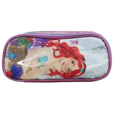 Imagem de Estojo 2 Compartimentos Escolar Infantil Sereia 3D Meninas - Denlex, R