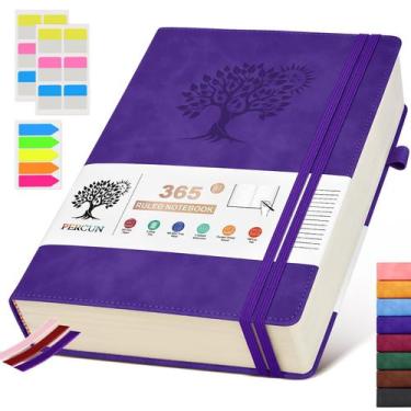 Imagem de Caderno de Jornal PERCUN B5 Forrado - 365 Páginas com Capa de Couro