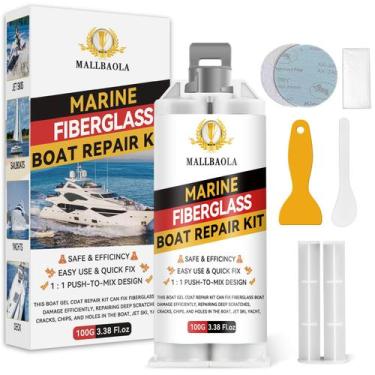 Imagem de Kit de Reparo de Fibra de Vidro Mallbaola Marine para Barcos - Branco