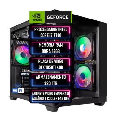 Imagem de PC Gamer Intel Core i7 7Geração RAM DDR4 16GB SSD 1TB GEFORCE GTX 1050