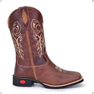 Imagem de Bota Texana Masculina Moda County Cla-Cle Bico Quadrado (Café, BR, Adulto, Numérico, 41)