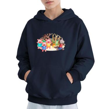 Imagem de Moletom Infantil Canguru Menino Estampa Três Porquinhos-Masculino