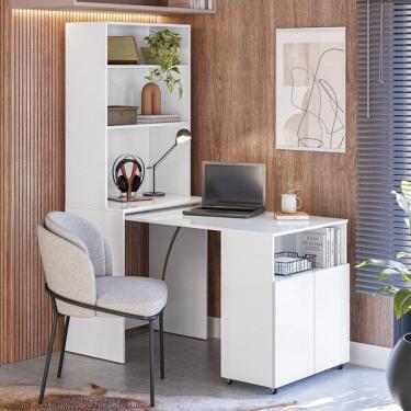 Imagem de Armário De Escritório Com Mesa Embutida Duo Branco