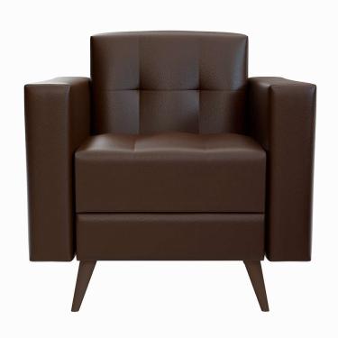 Imagem de Poltrona Vitrola Revestimento Sintético Café