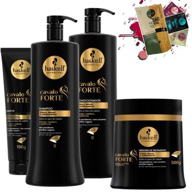 Imagem de Kit Haskell Cavalo Forte Sh Cond 1l Mascara 500g + Leave-in