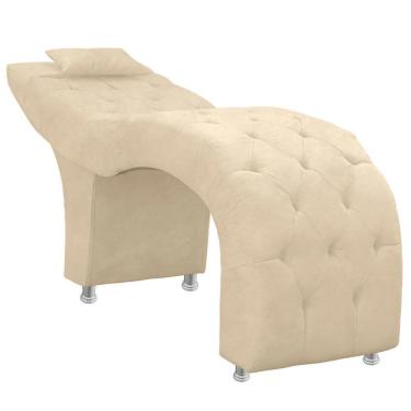 Imagem de Maca Estofada Capitone Julia Para Estetica Facial Sombrancelha E Cilios Suede Cor Bege