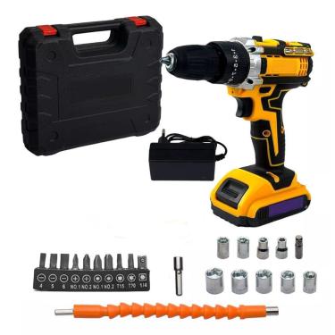 Imagem de Parafusadeira Elétrica Sem Fio 21V Recarregável Led Portátil