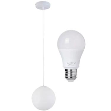 Imagem de Luminária Lustre Pendente 215Cm Jabuticaba Globo Vidro 15Cm