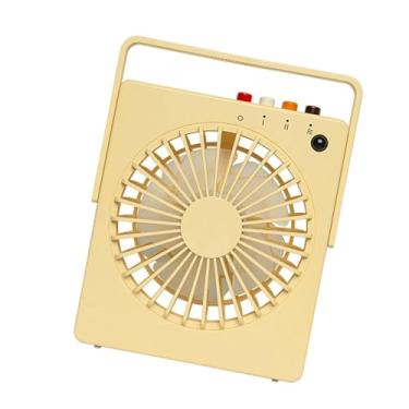Imagem de Generic Ventilador de mão Motion Fan para cabeceira, pequeno, silencioso, prático, mini ventilador de mesa para pesca, caminhadas, ambientes internos e, Amarelo