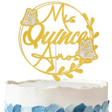 Imagem de Mis Quince Años Cake Topper - Glitter Mis Quince Años Decorations for 15th Mis 15 Años Birthday Party Supplies