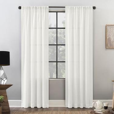 Imagem de Clean Window Painel de cortina antipoeira com textura de waffle para alergia/animais de estimação, 132 cm x 243 cm, branco