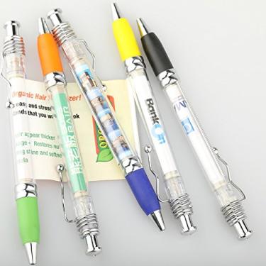 Imagem de LANDED Caneta/caneta de banner impressa personalizada com faixa extraível/produtos promocionais/caneta esferográfica com tinta preta 1,0 mm, 200 unidades (laranja)