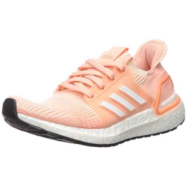 Imagem de Tênis de corrida infantil Adidas Ultraboost 19, Linen/White/Glow Pink, 3.5 Big Kid