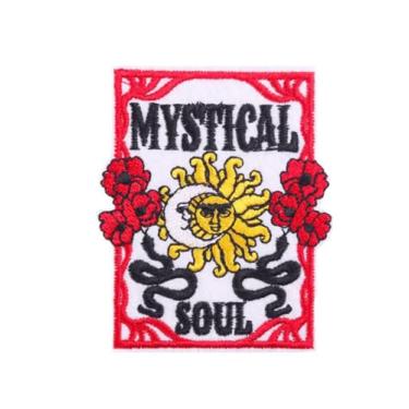 Imagem de Ruoming Ruoming 1 peça de adesivos decorativos para cartas de tarô, design místico bordado, sol e lua, apliques costurados DIY para roupas e acessórios (Tarot12)