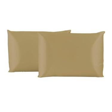 Imagem de Fronha cetim para travesseiro de 70cm x 50cm Anti-frizz 02 Unidades toque de seda (Dourado)