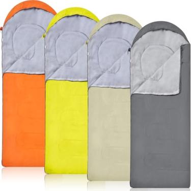 Imagem de Macarrie 4 sacos de dormir de acampamento de 0 graus a granel para adultos 4 estações, sacos de dormir para clima quente e frio com saco de compressão, leve, portátil, à prova d'água para mochilão
