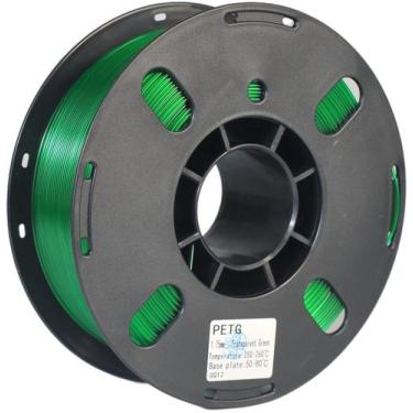 Imagem de Filamento de impressora 3D RANKI PETG 1,75 mm 1 kg Bobina verde transp