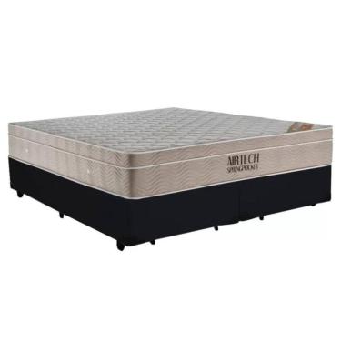 Imagem de Cama Base Casal Bipartido Molas Ensacadas Airtech Spring 138x188 Preto - Ortobom
