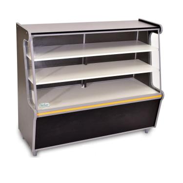 Imagem de Balcão Vitrine Seco Expositor Art 120 Preto Faixa Amarelo