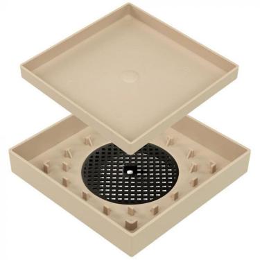 Imagem de Ralo Oculto Invisível 15 X 15Cm Bege Seca Piso E Porcelanato