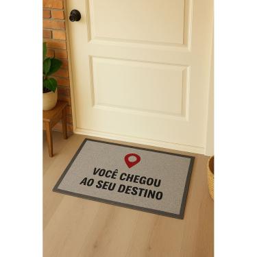 Imagem de Capacho Vinílico Estampado Antiderrapante 60x40cm Cinza Destino Uzoo