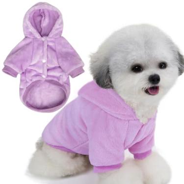 Imagem de FabriCastle Suéter com capuz para cães pequenos, meninos e meninas, roupas para cães PP XXS moletom para filhotes, roupa para animais de estimação, roupas para gatos, fecho de pressão quente super