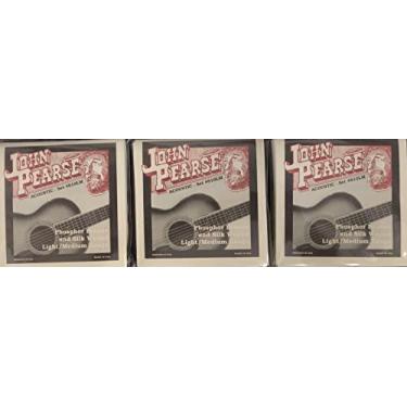 Imagem de John Pearse Cordas de violão, pacote com 3 cordas acústicas de seda Phos Bronze #610LM