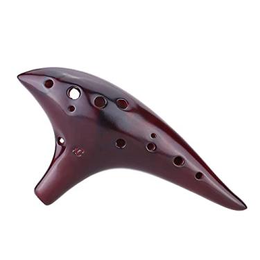 Imagem de Flauta para iniciantes com 12 furos dolomita flauta de cerâmica ocarina alto C chave instrumento musical fumado com partitura musical para iniciantes
