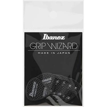Imagem de IBANEZ Grip Wizard Series (PPA16XRG-BK) Borracha Grip Flat Pick Preto Pacote com 6