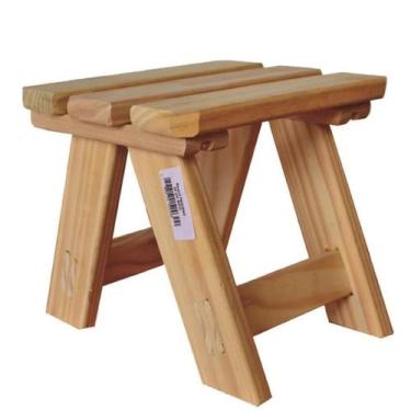 Imagem de Banco Madeira 25cm Pinus Banquinho Prático Casa E Decoração - Escada S