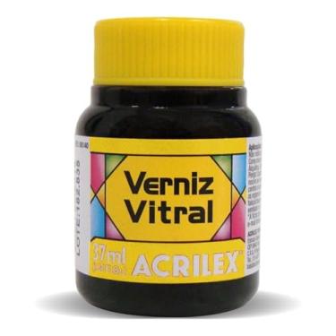 Imagem de Verniz Vitral Para Artesanato Acrilex 37ml Escolha A Cor Perfeito para Copos Garrafas Vaso Outras Perfeito para Copos Garrafas Vasos e Outras Ele Transforma Suas Peças Em Verdadeiras Obras De Arte, Simulando (Amarelo Cadmio 536)