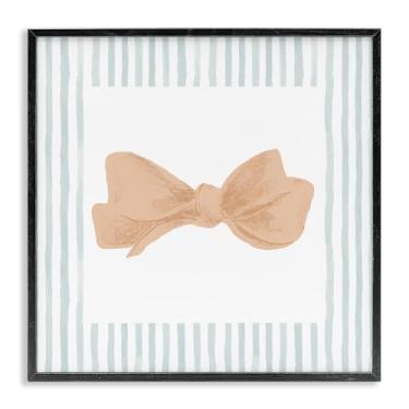 Imagem de Stupell Industries Laço pastel em borda listrada preta emoldurada giclée design de arte por PATRICIA PINTO, 61 x 61 cm