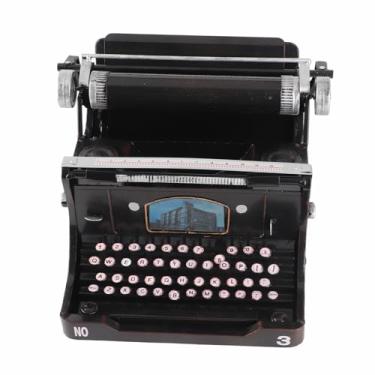 Imagem de Modelo de máquinas de escrever antigo Black Retro Retro Vintage Manual portátil Aderetes artesanais Modelo Decoração Ornamentos para Material de Ferro de Café do Escritório em casa